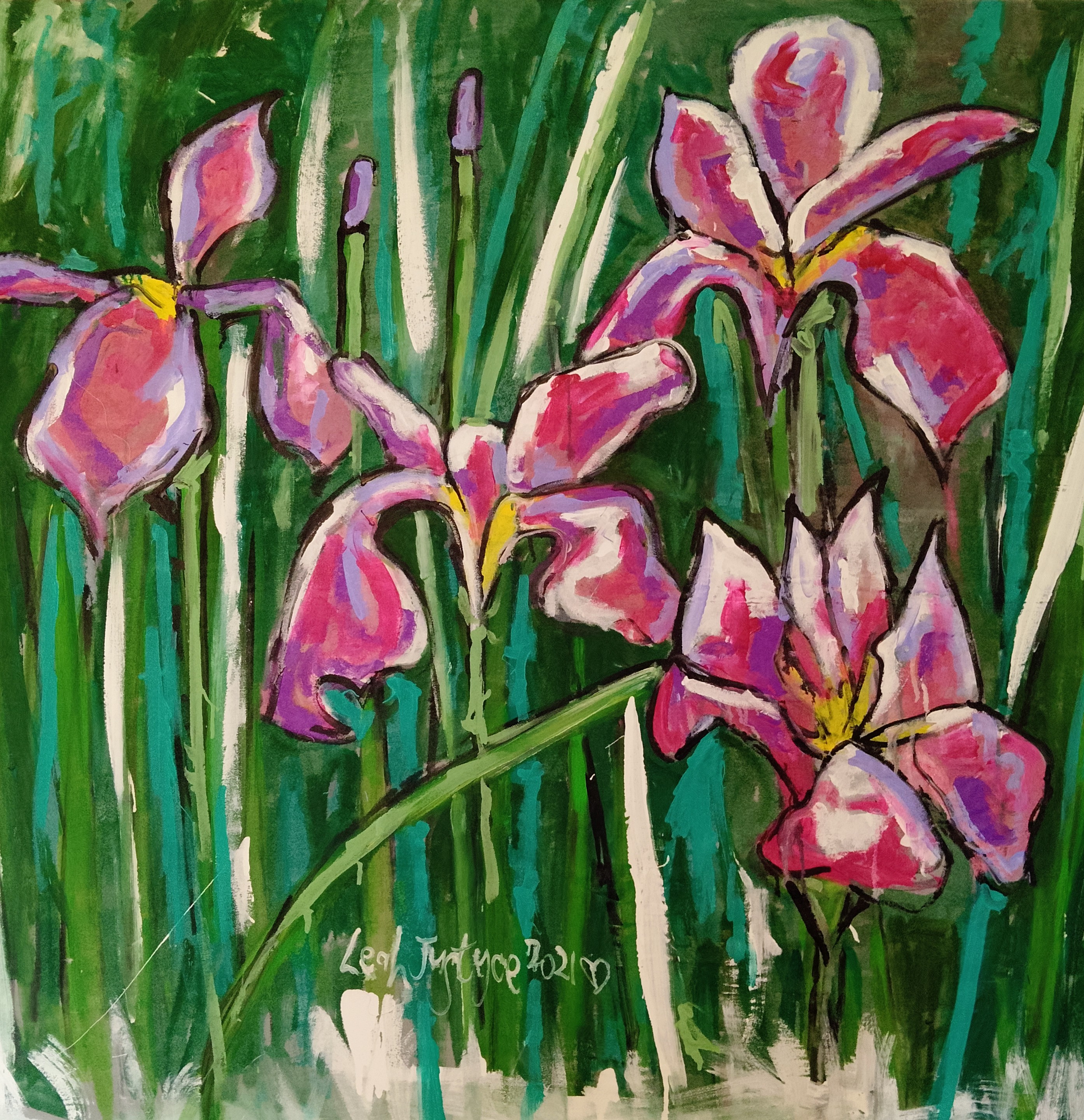 Irises in Bloom by Leah Justyce